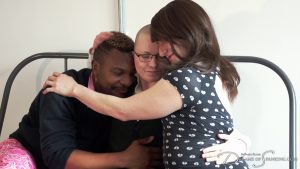 The three hug after the bating