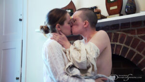 The maid and the sweep share a naughty kiss after their punishment