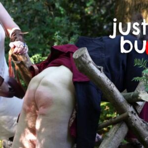 Jamie is punished by his Queen and receives the belt on his bare bottom